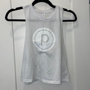 White Pure Barre Bella Crop Tank